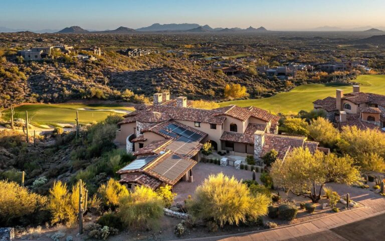 Listed At $7.299 Million, This Signature European Home in Scottsdale Arizona Overwhelms You With Picturesque Desert Mountain And Dramatic City Light Views