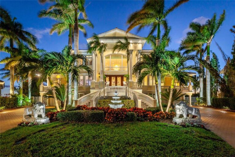 A Bayway Isles Mansion on A Point Lot with Magnificent Open Water Views