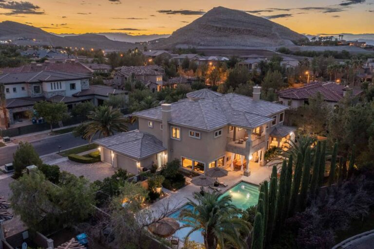 A Custom Guard Gated 2 Story Home with Incredible Interior and Spacious Backyard Seeks $3 Million in Las Vegas, Nevada