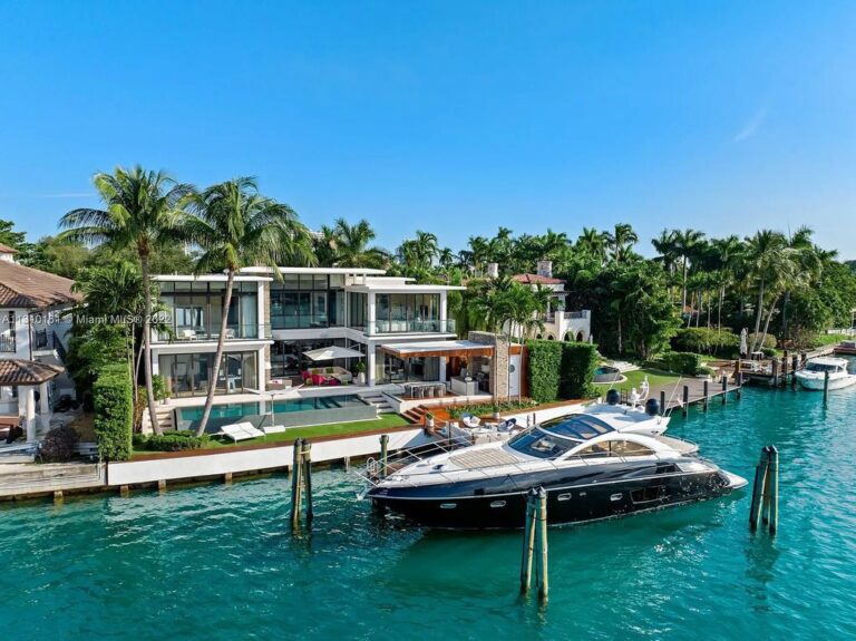 A Stunning Venetian Island waterfront home in Miami Beach, Featuring French Oak and Marble Floors, Carrara Marble Accent Walls, Asking For $38 Million