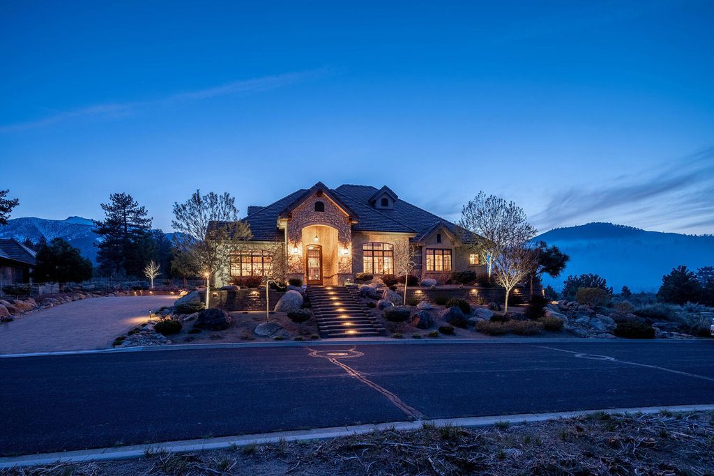 16955 Salut Court, Reno, Nevada is a custom home built by Neil Adams located inside the gates of the Montreux Golf and Country Club with a private Tuscany style courtyard and a rare combination of fine craftsmanship, relaxed comfort and luxury living.
