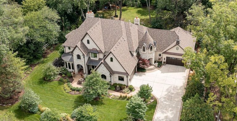 Captivating French Provincial Estate with Beautiful Architecture Inside and Out Asks for $3.4M in Naperville, IL