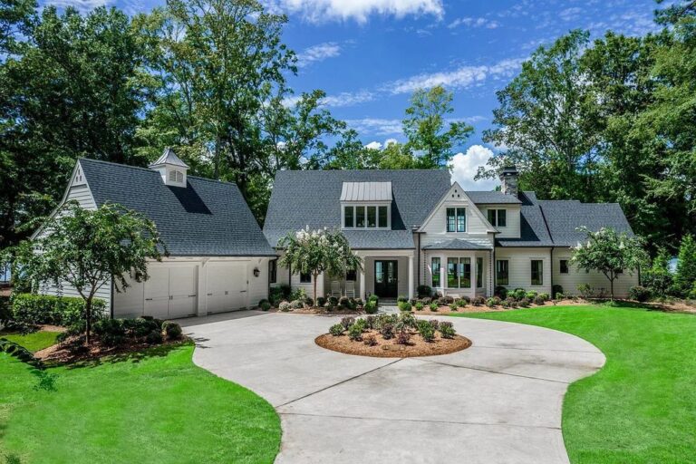 Enjoy Plenty of Greenspace and Year-Round Views of The Gorgeous Lake in This $3.279M Dream House in Eatonton, GA