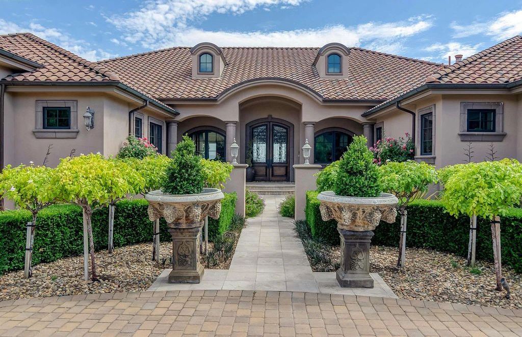 2020 Victorine Road, Livermore, California is a Italian-inspired custom villa designed by William Wood, stunning architectural details by Int. Designer Sandra Brown with 360-degree, 100-mile views.