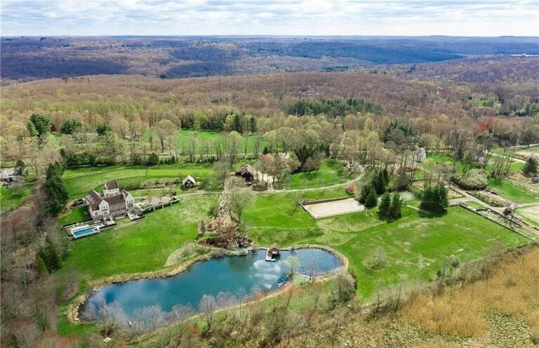 Exquisite Manor Perfectly Combines Contemporary Flair and Unrivaled Amenities with Natural Beauty in Redding, CT Listed at $11M