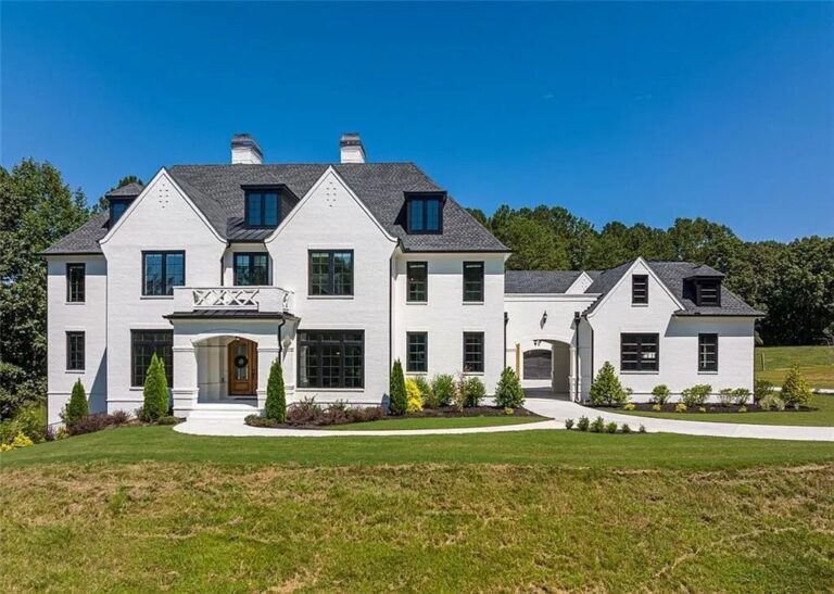 Exquisite Modern French Country House in Canton, GA With Impeccable Landscaping Lists for $5.5M