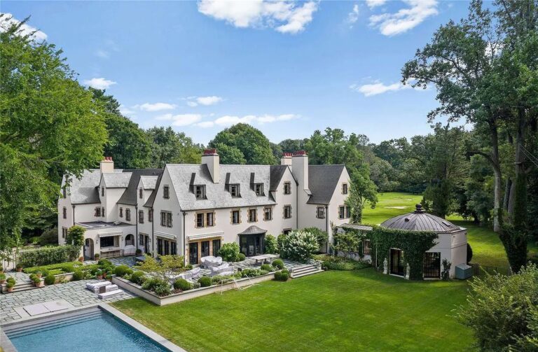 Historic 1926 French Normandy Estate with 12,000 SF of Exquisite Living Space and 12 Fireplaces Lists for $12.5 Million in Locust Valley, New York