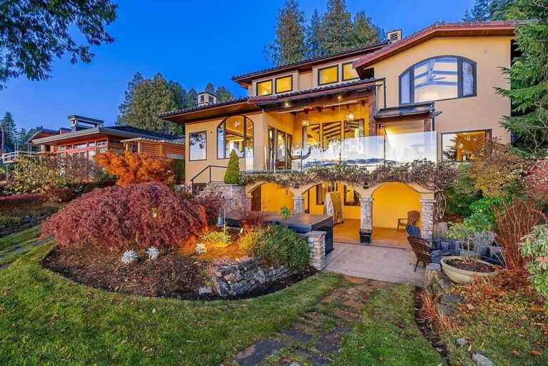 Inspired by the Elegance of a California Tuscan Villa, This Private Waterfront Home Lists for C$9.098M in Surrey