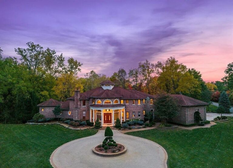 Listing for $2.399M, This Residence in Rochester, MI Enchants With Lush Landscaping and Marvelous Old-World Craftsmanship