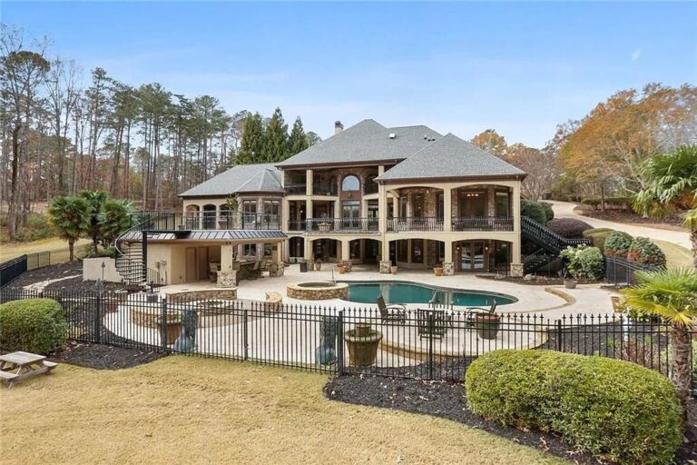 Professionally Landscaped Lakefront Estate Offers Opulence and Luxury Throughout in Buford, GA Listed at $5.999M