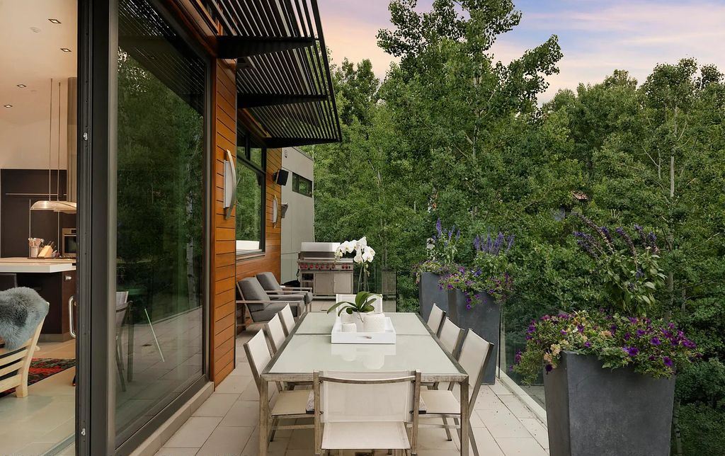 173 Skimming Lane, Aspen, Colorado is a chic contemporary home located less than one mile from Aspen's core providing the flexibility to be close to all of Aspen's amenities, yet private enough to enjoy the true meaning of quiet mountain living.