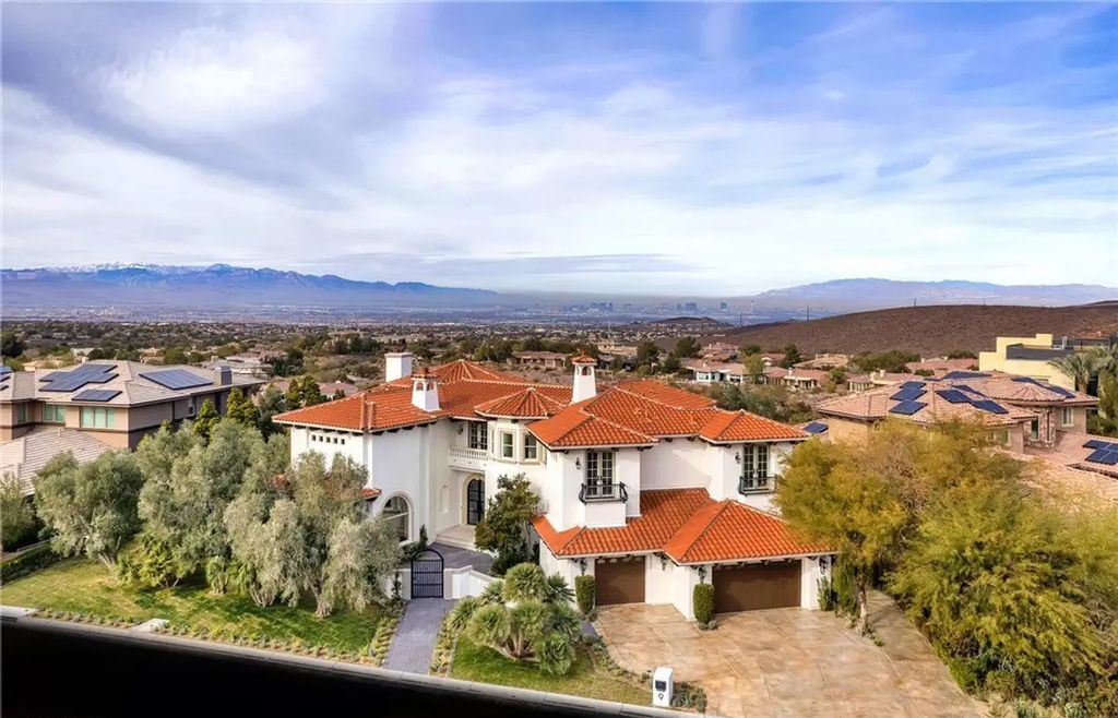 9 Yorkridge Court, Henderson, Nevada is a recently completed home perched high in the hills above the Green Fairways within the prestigious Anthem Country Club with the best unobstructed mountain, city and trip views. 
