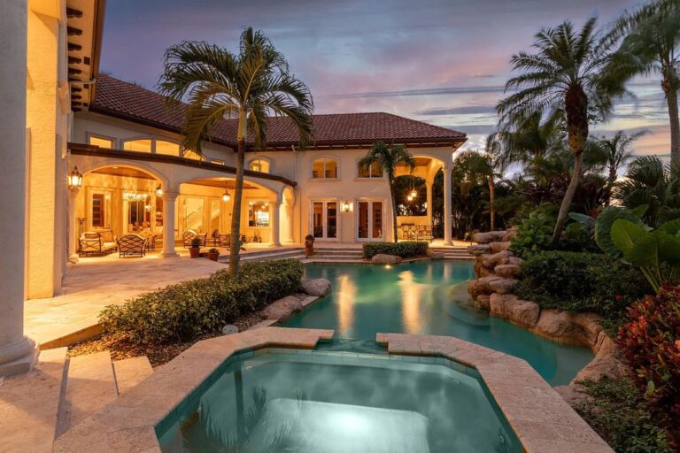 This $6.7 Million Dramatical Resort Style Property in Boca Raton Florida has Exceptional Waterfront Vistas