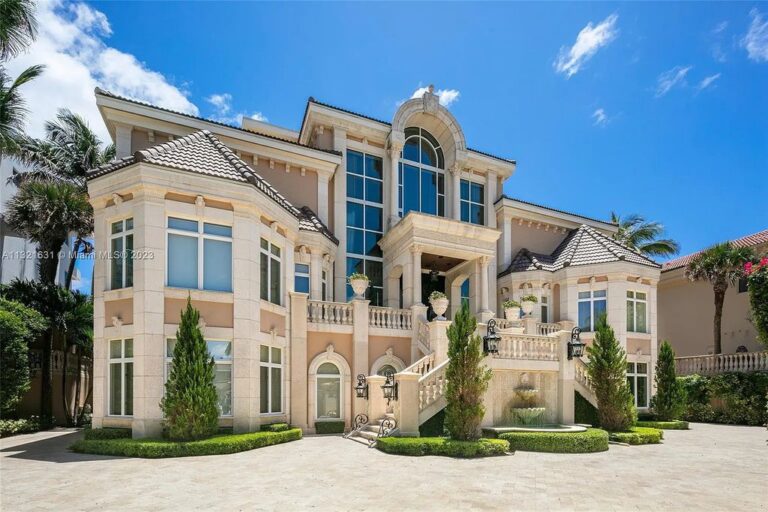 Asking for $21.5 Million, This Castle Inspired Estate in Highland Beach, Florida has A 12 Car Drive Through Garage