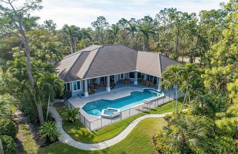 Enjoy Expansive Views of The Second Hole of The Pine Course from This Spectacular Estate in Naples, Florida Priced at $5.8 Million