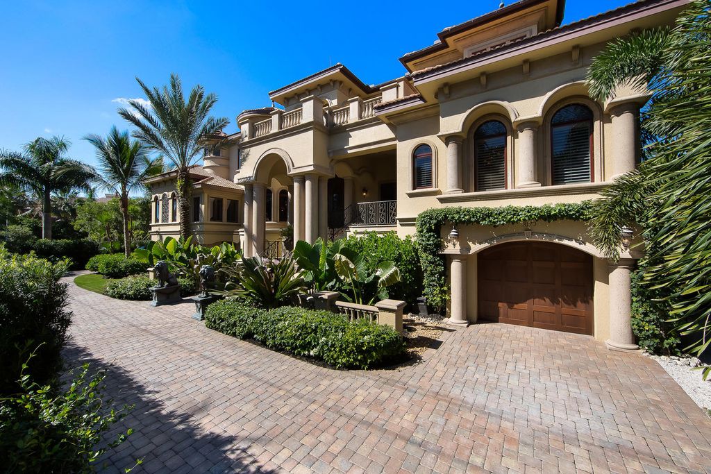 3170 Gordon Drive, Naples, Florida is a Mediterranean estate Just steps to the beach and only minutes to the fine shopping and cuisine of historic old Naples, amazing outdoor area include a large pool, several outdoor seating areas, and a state of the art outdoor kitchen.