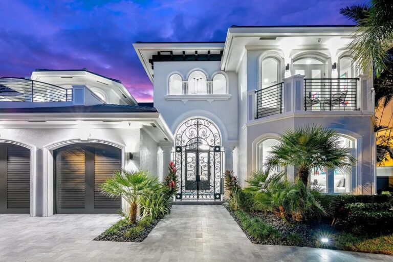 Luxury Estate Home with 80 Feet of Direct Intracoastal Waterfront Views in Boca Raton, Florida