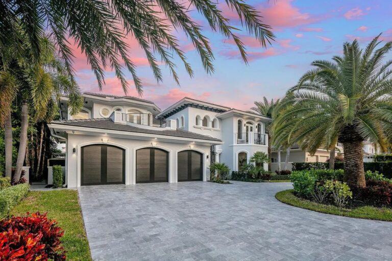 Luxury Estate Home with 80 Feet of Direct Intracoastal Waterfront Views in Boca Raton, Florida