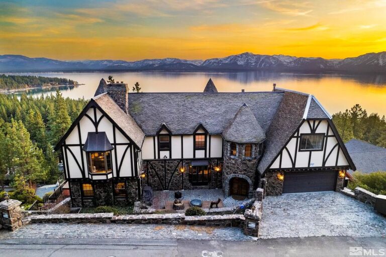 Majestic Panoramic Lake View Tudor Castle at A Dead End Street in Zephyr Cove, Nevada is Seeking $5 Million