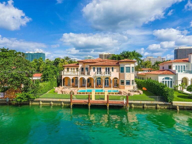 Stunning Mediterranean Mansion with 90 Foot of Prime Water Frontage in Bal Harbour, Florida is Seeking $19.77 Million