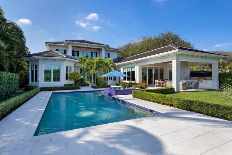 This $7.9 Million Stately Bermuda Inspired Home in Delray Beach Florida is Perfect for Family Living and Casual Entertaining