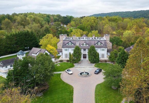 This $9.875M Distinctive Residence is Adorned with The Finest Materials and Sophisticated Architectural Designs in Malvern, PA