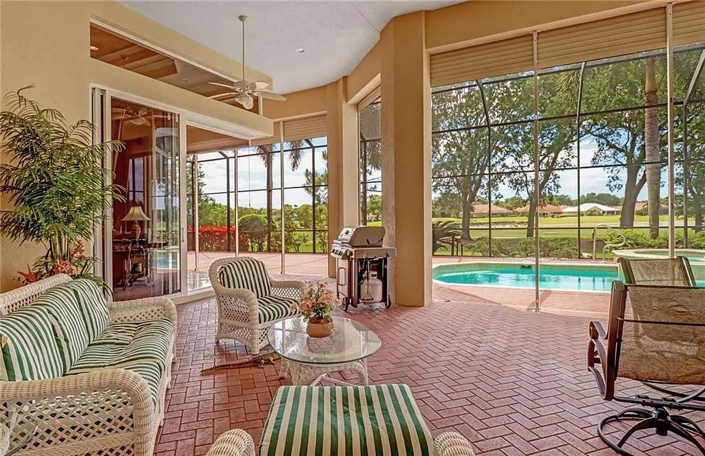 408 Terracina Way, Naples, Florida, is located in the Vineyards, one of North Naples most desired locations and a RARE find in this market. This beautiful estate home has the best golf course views from the oversized pavered pool deck and fantasic outdoor kitchen with so much space for entertaining.