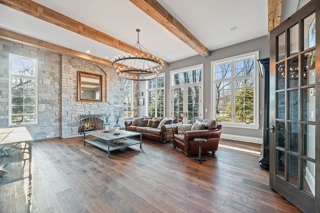The Home in Bannockburn is a stunning mixture of stone, brick, and stucco, now available for sale. This home located at 21 Aberdeen Ct, Bannockburn, Illinois