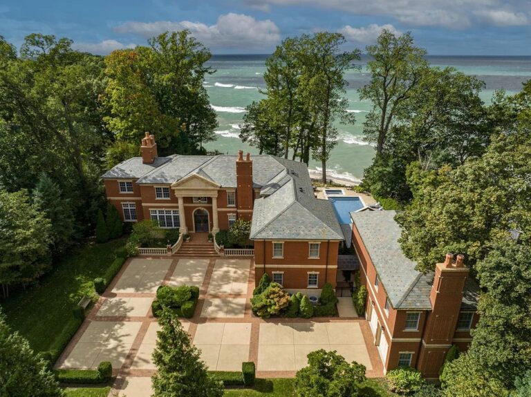 Magnificent Stately Georgian Estate on the Bank of Breathtaking Lake Michigan, Lakeside, MI Hits Market for $9.45M