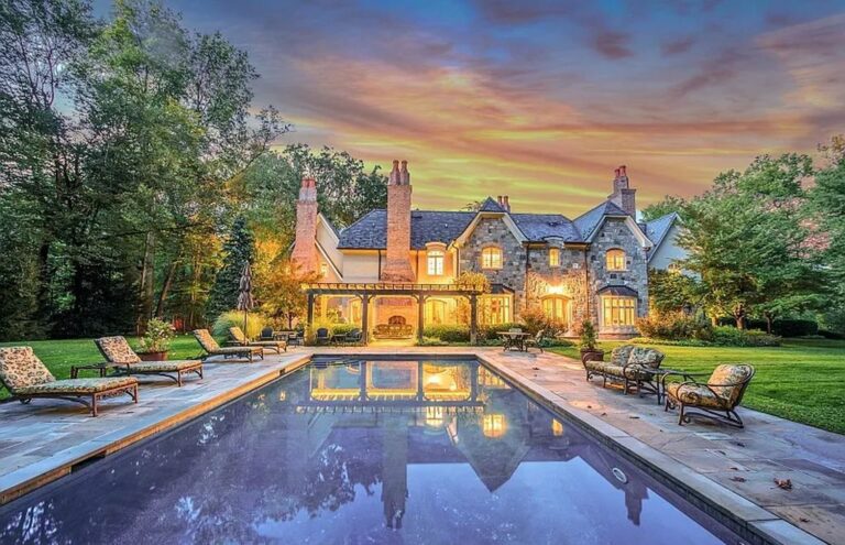 This $5,288,888 Amazing Manor-style Estate in Saddle River Boro, NJ Constructed with the Highest Quality Materials and Custom Craftsmanship throughout
