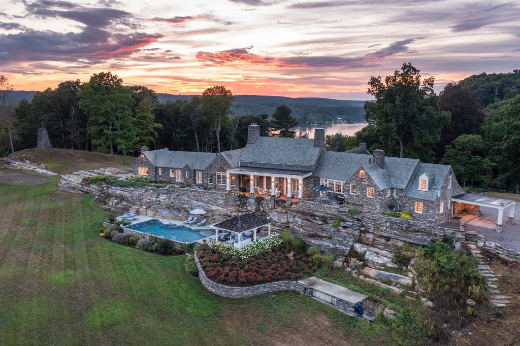 The Estate in Lyme is designed by Alfred Hopkins, a renowned estate architect, also built estates for Louis Comfort Tiffany and Frederick Vanderbilt, now available for sale. This home located at 153 Ferry Rd, Lyme, Connecticut