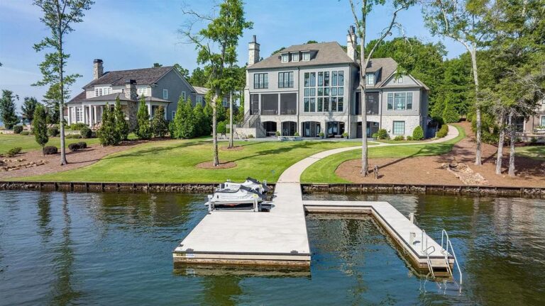 One of a Kind Spectacular Lakefront Property with Amazing Views from Nearly Every Room Seeks for $4.75 in Eatonton, GA