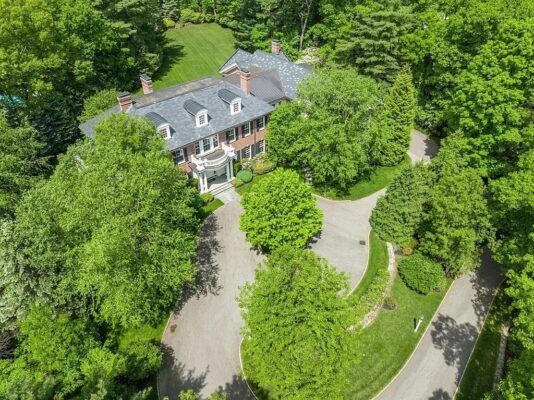 Sitting Majestically Amidst Lush Grounds, Spectacular Georgian Mansion in Weston, MA Asks for $9.975M