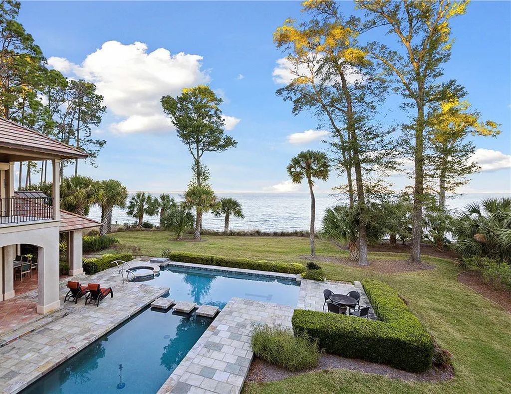 The Estate in Hilton Head Island is a luxurious home commanding unobstructed views of Port Royal Sound to the Atlantic Ocean now available for sale. This home located at 30 Oyster Shell Ln, Hilton Head Island, South Carolina; offering 05 bedrooms and 08 bathrooms with 8,525 square feet of living spaces.