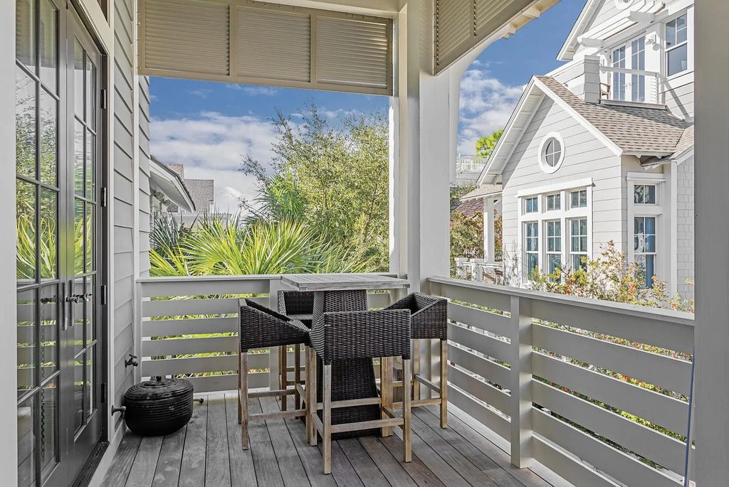 72 S Founders Lane, Inlet Beach, Florida, is one of renowned architect Geoff Chick's most beautiful homes. It is tucked away privately behind the gates of WaterSound Beach but is conveniently close to all the restaurants and shopping the 30A area offers.