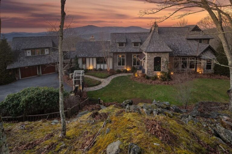 The Very Essence of Diamond Creek Living is Found in This $8,5M Magnificent Mountain Top Estate in Banner Elk, NC