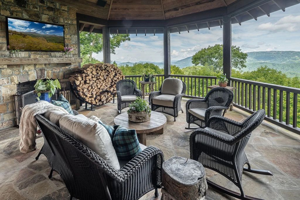 The Estate in Banner Elk is unparalleled with its scenic setting of gorgeous rock outcroppings, beautiful landscape, and astonishing views of the mountain, now available for sale. This home located at 1782 Rockrose, Banner Elk, North Carolina