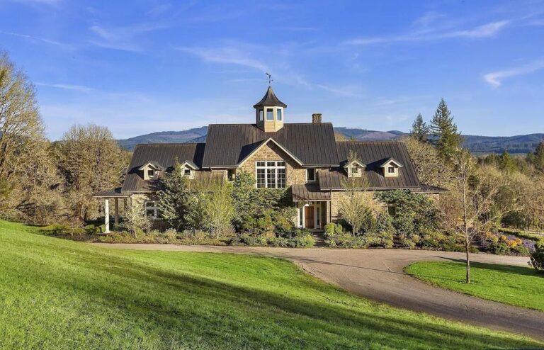 This $5.5M Angle Farm Estate in Scio, OR Built with Extraordinary Materials Offering Endless Opportunities to Unwind