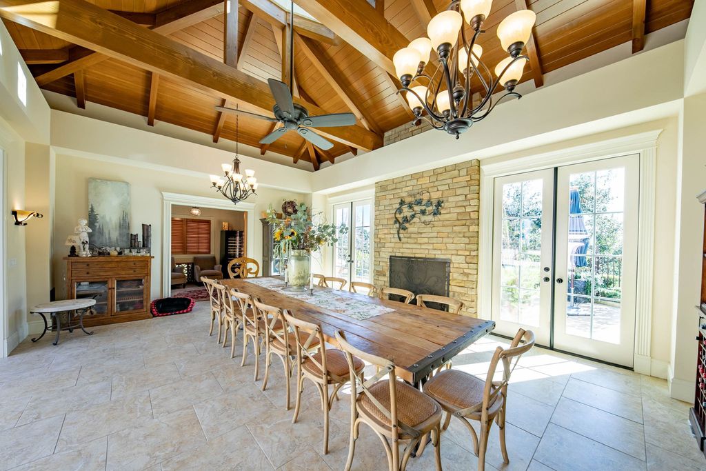 This North-facing French-inspired estate is located in the prestigious Bradbury Estates, an exclusive equestrian and estate community close to L.A., Pasadena, and the Santa Anita Race Track. Built in 2000 by Mur-sol, this custom estate boasts 6 bedrooms with walk-in closets, including a downstairs guest wing with a private bath, and a library.
