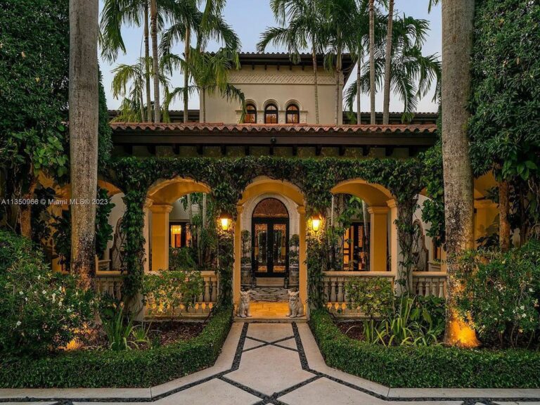An Perfect Luxury Oasis Home with a Grand Foyer and Dramatic Staircase, Offered at $8.5 Million in Miami, Florida