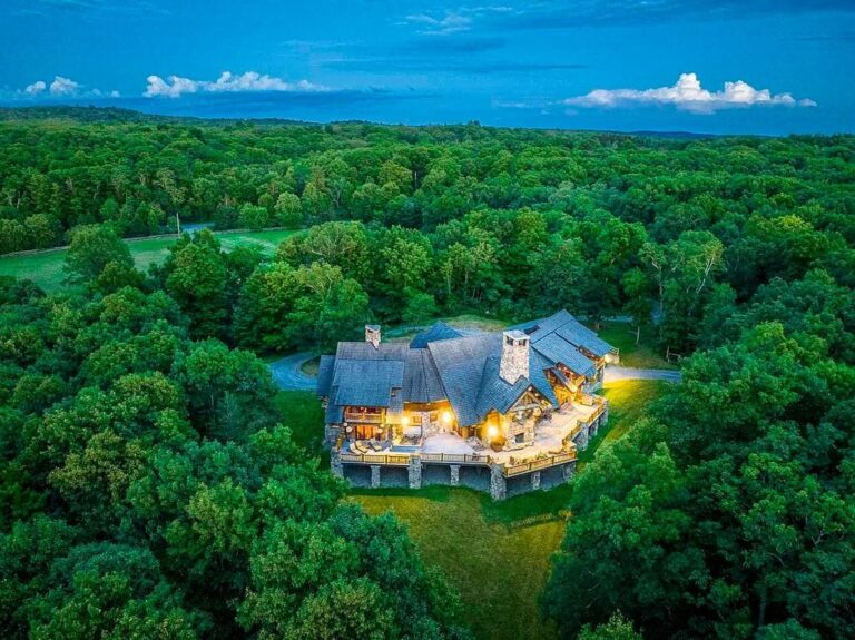Listing for $11.95M, This Timeless, Colorado Lodge-Style Home is Extraordinarily Built and Centered on 75+ Acres in the Heart of Millbrook, NY