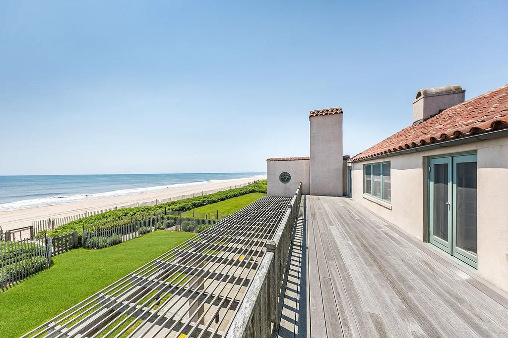 The House in East Hampton includes oceanside pool, extensive terraces and second floor deck taking full advantage of the panoramic views now available for sale. This home located at 201 Lily Pond Ln, East Hampton, New York