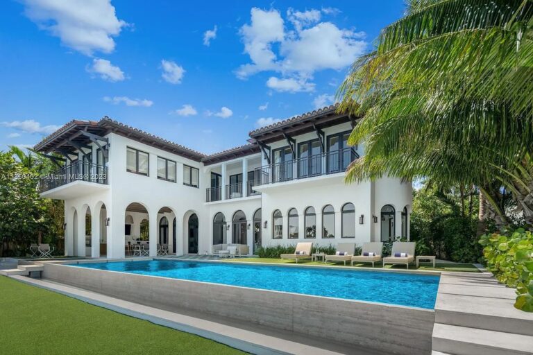 Stunning Luxury Transitional Home with 107 Feet of Waterfront Living in Miami Beach, Florida Designed by Menin Design Listed for $27 Million