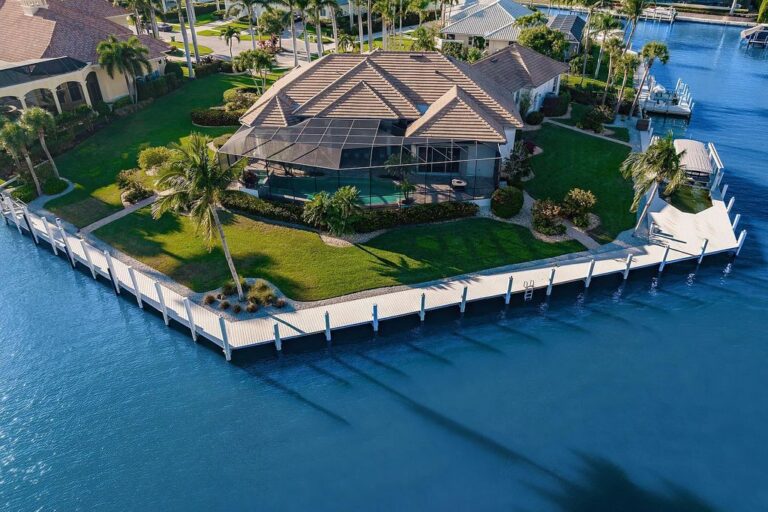 Stunning Waterfront Estate with Unobstructed Views and Private Dock in Marco Island Hits the Market for $5.2 Million