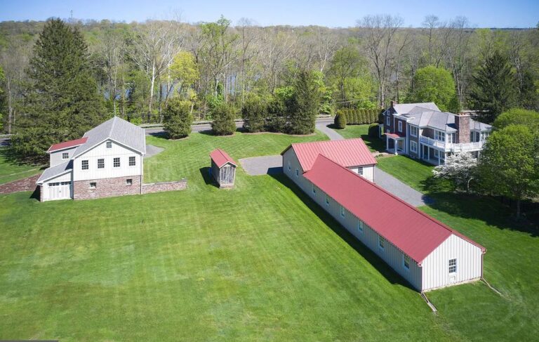 Surrounded by Fertile River Valley, this $2.495M Farmhouse in Upper Black Eddy, PA is Truly an Architectural Achievement