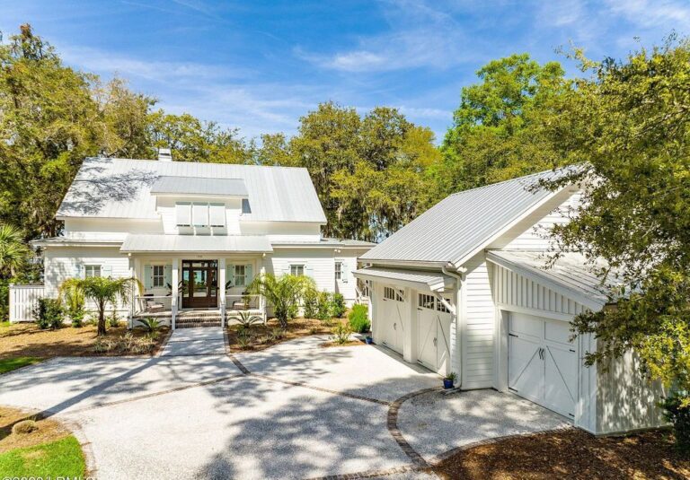This $2.499M Quintessential Lowcountry Home in Beaufort, SC Perfect for Entertaining While Enjoying Tranquil Waterfront Views