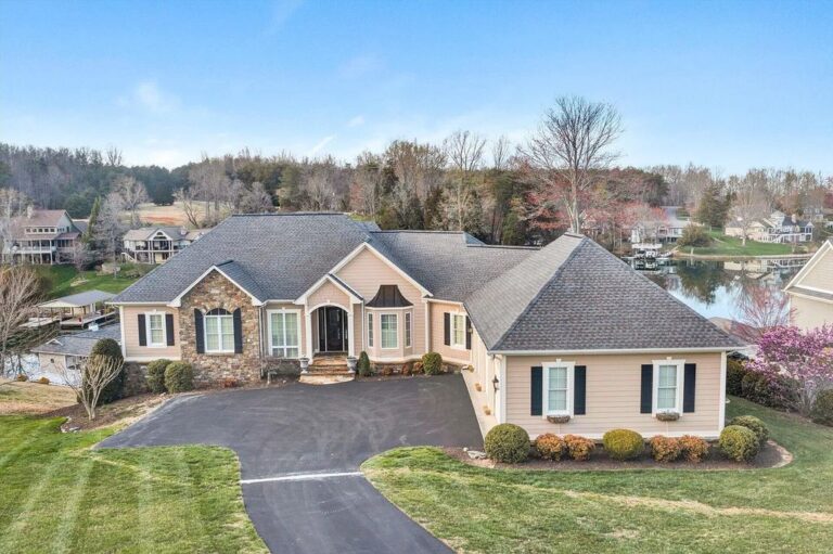 This $2.499M Waters Edge Custom Built Home in Penhook, VA Offers Spacious Floor Plan for Your Family and Friends