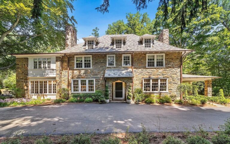 Where Traditional Architecture Meets Modern Standards in Bryn Mawr, PA! This $2,550,000 Stunning Stone Colonial Estate!
