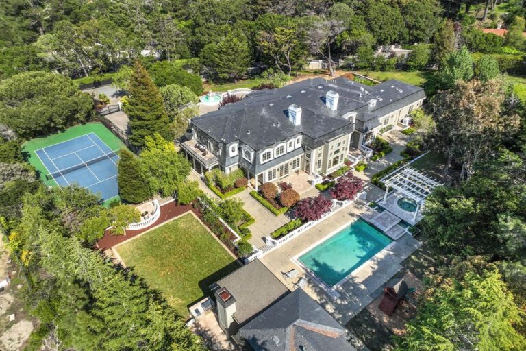 Luxurious 2-Acre Estate in Hillsborough with Elevator, Wine Cellar, and Outdoor Amenities Listed at $14,900,000