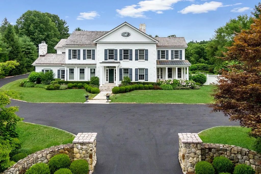 Exceptional Craftsmanship Shines in this Elegant $4.95M Georgian Colonial Home in New Canaan, CT